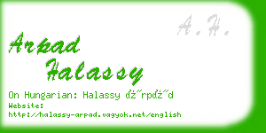 arpad halassy business card